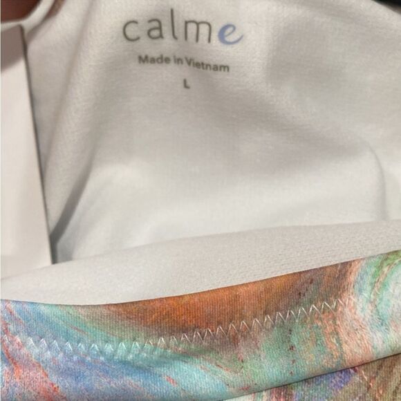 NWT Calme Rainbow Marble Watercolor Hipster Bikini Bottom Large - Picture 4 of 8